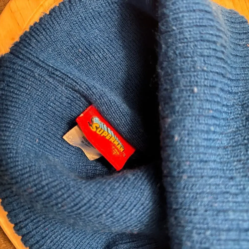 Superman Winter Hat Kids One Size Cozy Style - Picture 3 of 3